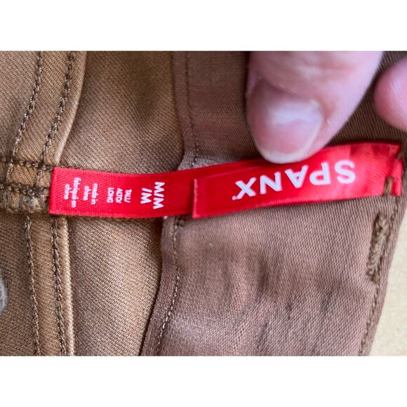 Spanx Women's Size Medium Brown Stretch Twill Straight Leg Pants - Picture 3 of 9